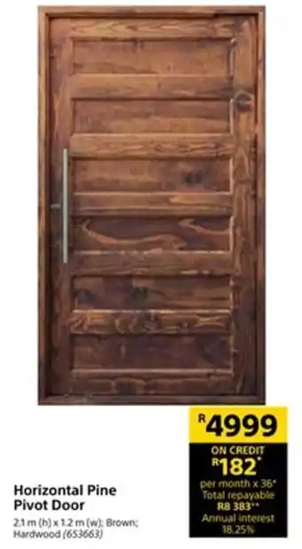 Builders Express Horizontal Pine Pivot Door 2.1m x 1.2m offer