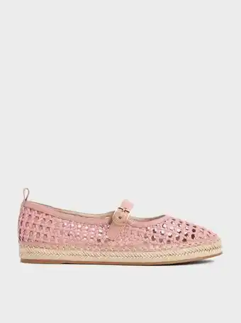 Front buckle woven canvas espadrilles
 - pink