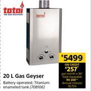 Builders Warehouse Totai 20L Gas Geyser offer