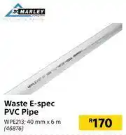 Builders Warehouse Marley Waste E-Spec PVC Pipe offer