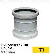 Builders Warehouse PVC Socket SV 110 Double offer