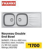 Builders Warehouse Franke Nouveau Double End Bowl NVN621 offer