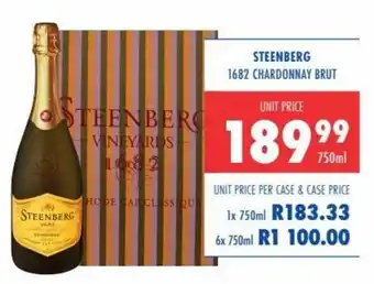 Ultra Liquors Steenberg 1682 Chardonnay Brut 750ml offer